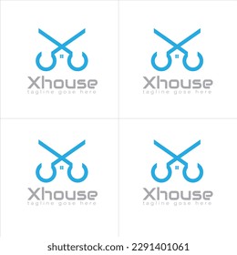 logotipo limpio x house para su empresa inmobiliaria 