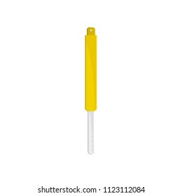 Clean yellow bracelet, template for security access, control or identification at events vector Illustration on a white background