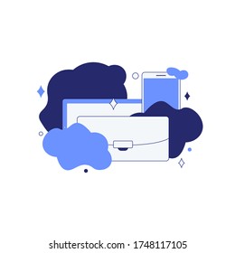 Clean your accessory flat icon design. New normal life keep your accessory clean.