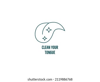 Clean your tongue icon vector illustration 