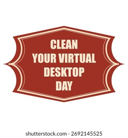 Kennzeichnung "Virtual Desktop Day" reinigen, Vektorgrafik