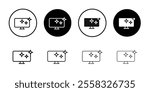 Cleaned computer screen icon logo sign set vector outline