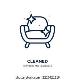cleaned icon from furniture and household collection. Thin linear cleaned, clean, eco outline icon isolated on white background. Line vector cleaned sign, symbol for web and mobile