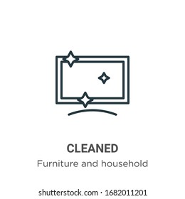 Cleaned outline vector icon. Thin line black cleaned icon, flat vector simple element illustration from editable furniture and household concept isolated stroke on white background