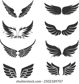 Cleaned and prepared vector eagle wing images