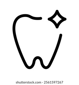 Cleaned Tooth Icon Vector Symbol Design Illustration