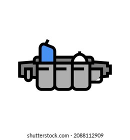 cleaner belt with accessories color icon vector. cleaner belt with accessories sign. isolated symbol illustration