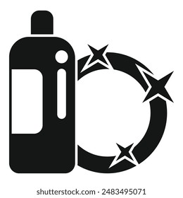 Cleaner bottle of dishes icon simple vector. Dish product. Wash liquid