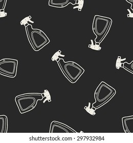 cleaner bottle doodle seamless pattern background