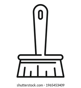 Icono de pincel más limpio. Icono de vector de pincel limpiador de contorno para diseño web aislado en fondo blanco