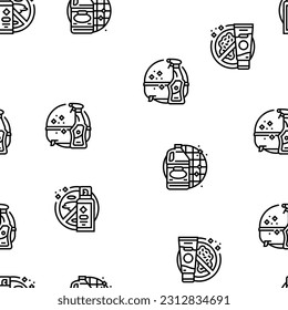 cleaner clean detergent wash hand Vector Seamless Pattern Thin Line Illustration