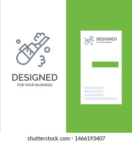 Cleaner, Cleaning, Vacuum, Pipe Grey Logo Design and Business Card Template. Vector Icon Template background