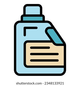 Cleaner cloth icon outline vector. Powder detergent. Wash product color flat