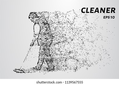 The cleaner consists of particles. The cleaner washes floors.