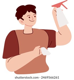cleaner flat style character illustration