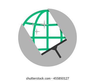 cleaner globe earth sphere sparkling image vector icon