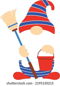 Cleaner gnome vector  illustration isolated on white background