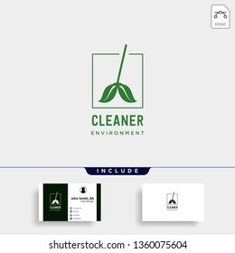 cleaner green environment simple logo template vector illustration