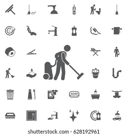 Cleaner icon illustration isolated vector sign symbol on the white background. Set of cleaning icons