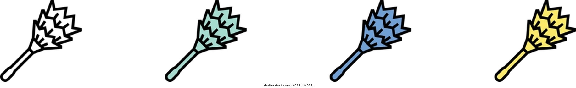 cleaner icon. Outline, Green, Blue and Yellow Style Design Isolated On White Background