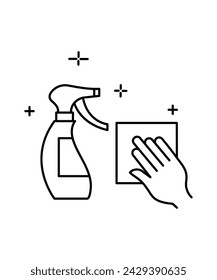 icono de limpiador, icono de vector de mejor línea.