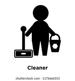 Cleaner icon vector isolated on white background, logo concept of Cleaner sign on transparent background, filled black symbol