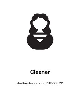 Cleaner icon vector isolated on white background, logo concept of Cleaner sign on transparent background, filled black symbol