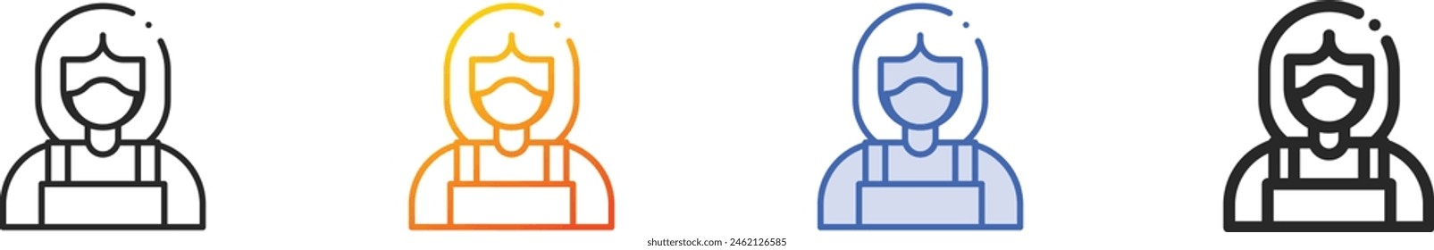 Icono de limpiador.Diseño lineal delgado, degradado, trazo azul y estilo audaz aislado sobre fondo blanco