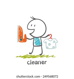 cleaner ironed things illustration