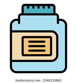 Cleaner jar icon outline vector. Wash product. Can powder color flat