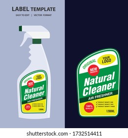 Cleaner, laundry detergent bottle label, toilet or sink cleaner, creative package banner design template. Mock up design and vector illustration.