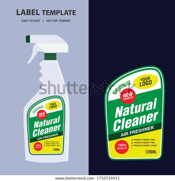 Cleaner, laundry detergent bottle label,\
toilet or sink cleaner, creative package banner design template.\
Mock up design and vector\
illustration.
