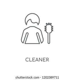 Cleaner linear icon. Cleaner concept stroke symbol design. Thin graphic elements vector illustration, outline pattern on a white background, eps 10.