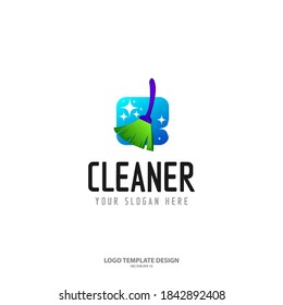 Cleaner logo template design isolated on white background
