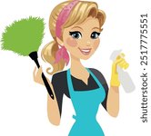 cleaner maid logo design vector file