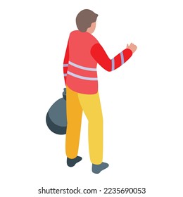 Cleaner man icon isometric vector. House service. Staff professional