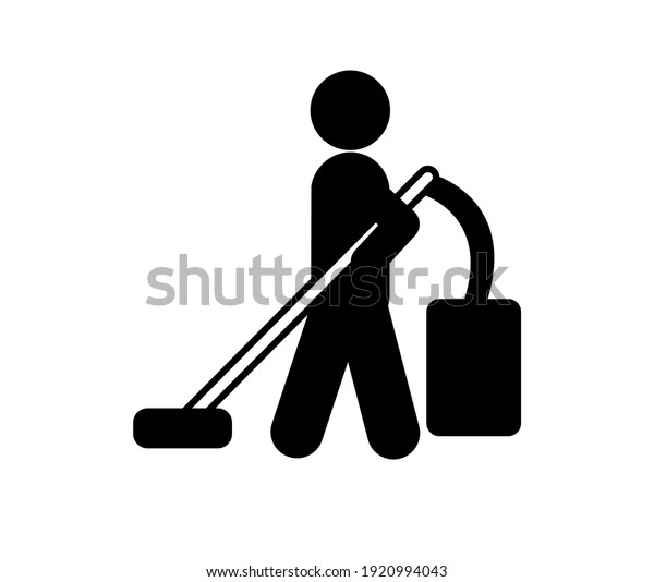 Cleaner Man Icon Vector Linear Style Stock Vector (Royalty Free ...