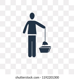 Cleaner Man vector icon isolated on transparent background, Cleaner Man transparency concept can be used web and mobile