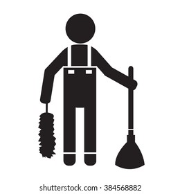 Cleaner people icon Illustration design