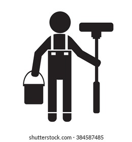 Cleaner people icon Illustration design