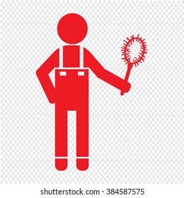 Cleaner people icon Illustration design