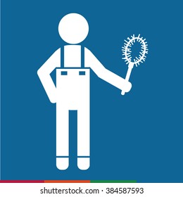 Cleaner people icon Illustration design