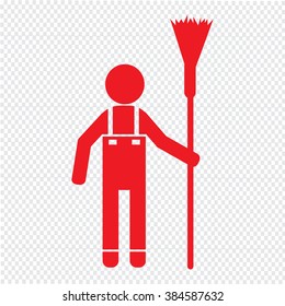 Cleaner people icon Illustration design