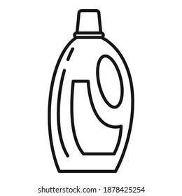 Icono de botella de plástico más limpio. Icono del vector del frasco de plástico del limpiador de contorno para diseño web aislado en fondo blanco