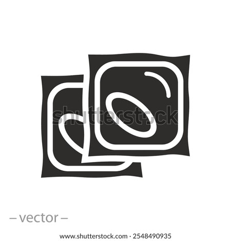 cleaner plastic capsule, washing capsules icon, laundry detergent, gel tablets, flat vector illustration