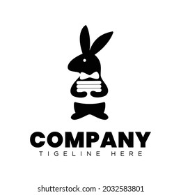 cleaner rabbit with negative space for washing logo