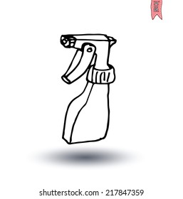Cleaner spray bottle, vector illustration.
