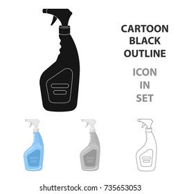 Cleaner spray icon in cartoon style isolated on white background. Cleaning symbol stock vector illustration.