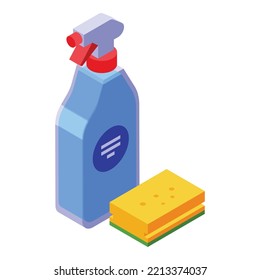 Cleaner Spray Icon Isometric Vector. Clean Bottle. Disinfect Surface