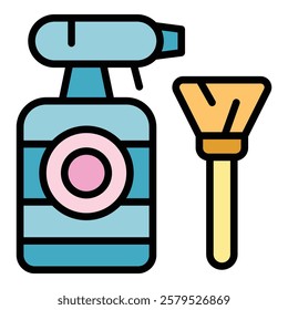 Cleaner spray icon. Outline Cleaner spray vector icon for web design isolated on white background color flat